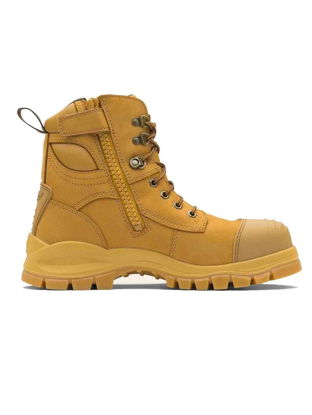 NEW Blundstone Rotoflex Ankle Zip/Lace Composite Safety Boot Wheat Size 6